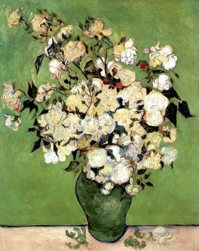 Un jarrón de rosas Vincent van Gogh Impresionismo Flores Pinturas al óleo